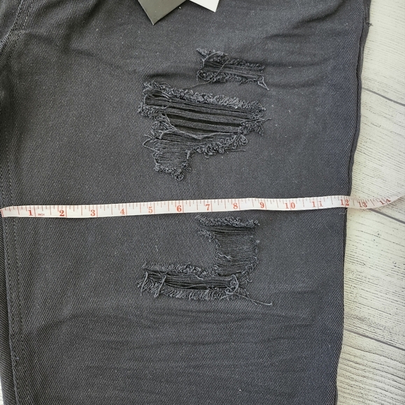 Plus Size Black Distressed Denim Shorts - Picture 11 of 16